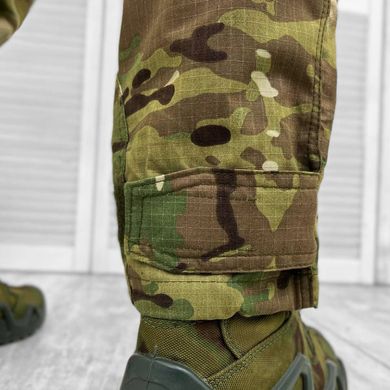 Чоловічі міцні Штани із накладними кишенями та манжетами / Щільні Брюки ріп-стоп мультикам розмір M 15432bls-M фото