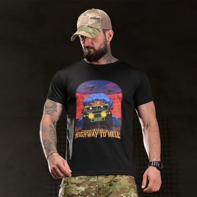 Потовідвідна футболка Born of War з принтом Highway чорна розмір S buy96906bls-S фото