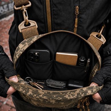 Тактична сумка через плече Cordura з патч-панеллю піксель 25&times;20&times;5,5 см ws84558bls фото