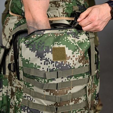 Тактический рюкзак Kavabanga 50 л с системой крепления Molle и липучкой зеленый пиксель 65х45х20 см buy93205bls фото