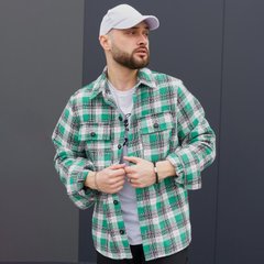 Мужская стильная Рубашка Intruder на пуговицах с карманами зеленая в клетку размер S 1237412000bls-S фото