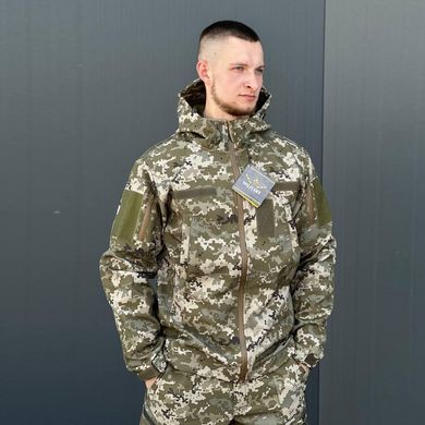 Чоловіча Демісезонна Куртка Soft Shell на Флісі з вентиляційними отворами піксель розмір XS 44  for00673bls-XS фото