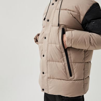 Чоловіча зимова куртка на мікрофлісі з синтепуховим утеплювачем "Домару" з плащової тканини артик бежевий розмір S tr00002335-бежевийbls-S фото