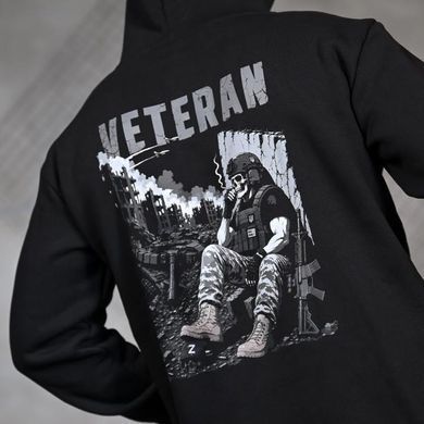 Худі Genesis Veteran на флісі з принтом на спині чорне розмір M buy97462bls-M фото
