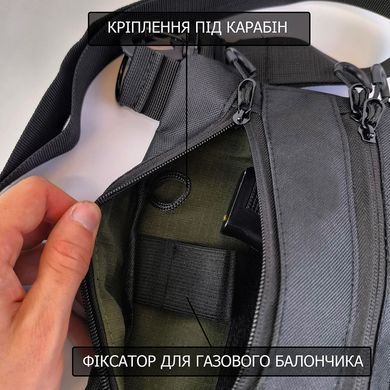 Тактична cумка через плече Cordura чорна 30х24 см ws82492bls фото