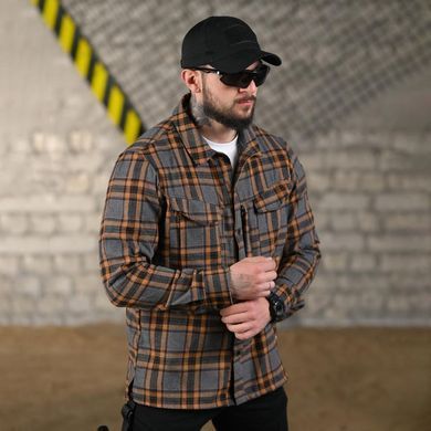 Фланелева сорочка 7.62 Tactical Fix на ґудзиках картата помаранчево-сіра розмір S buy96034bls-S фото