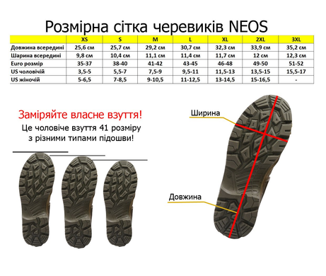 Водонепроницаемые нейлоновые Бахилы Neos с протекторной подошвой / Зимние водозащитные Чехлы для обуви размер S 39-40 50313bls-S фото