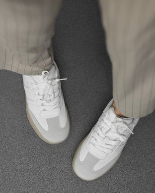 Женские кожаные кеды Samba White Grey размер 36 buy88595bls-36 фото