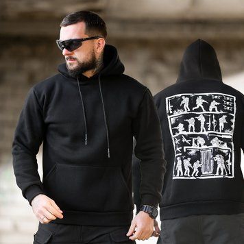 Утеплене худі Genesis Army з принтом на спині чорне розмір M buy94035bls-M фото