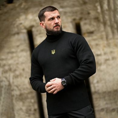 В'язаний гольф з принтом Тризуб чорний розмір L buy94001bls-L фото
