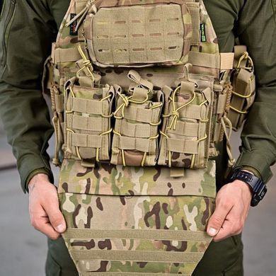 Плитоноска 7.62 Tactical у зборі з підсумками і системою швидкого скидання мультикам розмір універсальний buy93065bls фото