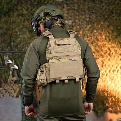 Плитоноска 7.62 Tactical у зборі з підсумками і системою швидкого скидання мультикам розмір універсальний buy93065bls фото