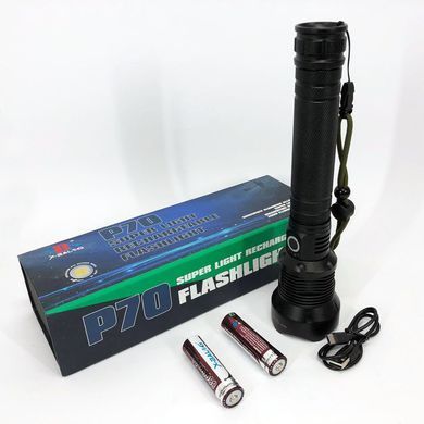 Акумуляторний ліхтар X-Balog BL-X92-P70 з 3-ма режимами роботи та ремінцем на руку чорний ws47396bls фото