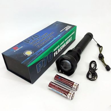 Акумуляторний ліхтар X-Balog BL-X92-P70 з 3-ма режимами роботи та ремінцем на руку чорний ws47396bls фото