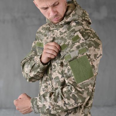 Мужская Форма Куртка + Брюки Рип-стоп с карманами под наколенники и налокотники пиксель размер S 15003bls-S фото