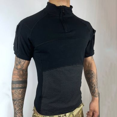 Мужской Убакс Han Wild с короткими рукавами и карманами / Прочная уставная Рубашка черная размер M md1177bls-M фото