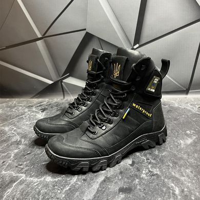 Демісезонні чоловічі Берці з патріотичним дизайном та мембраною / Міцні черевики чорні розмір 40 БРЦ-2/3053 black-sh GXbls-40 фото