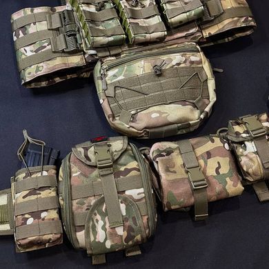 Плитоноска Grand Tactic в зборі з підсумками Cordura 900D мультикам + Подарунок Шеврон GT3011bls фото