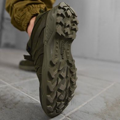 Кожаные кроссовки Shrew с сетчатыми вставками олива размер 40 buy87618bls-40 фото