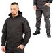 Костюм мужской на флисе Куртка + Брюки / Утепленная форма Softshell черная размер S for00628bls-S фото 1