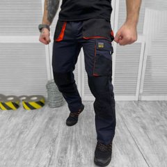 Чоловічі щільні Штани із відсіками для Наколінників / Робочі Брюки синьо-червоні розмір S 14637bls-S фото
