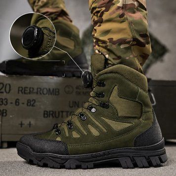 Утеплені черевики з автошнурівкою та вставками Cordura олива розмір 40 buy97770-40 фото