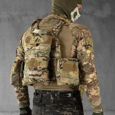 Плитоноска Cobra Cordura 1000D с подсумками и креплением Molle мультикам плит 25х30 см buy87006bls фото