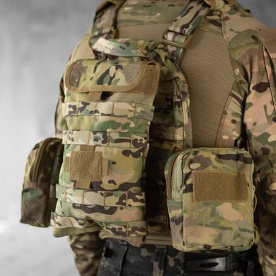 Плитоноска Cobra Cordura 1000D с подсумками и креплением Molle мультикам плит 25х30 см buy87006bls фото