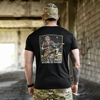 Потовідвідна футболка Born of War з принтом Welcome to Ukraine чорна розмір S buy96457bls-S фото