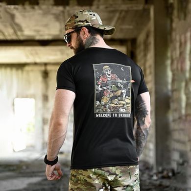 Потовідвідна футболка Born of War з принтом Welcome to Ukraine чорна розмір S buy96457bls-S фото
