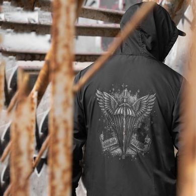 Вітрівка&nbsp;Born of War з принтом ДШВ чорна розмір S buy97187bls-S фото
