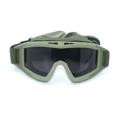Защитные очки с 3 съемными линзами и чехлом олива размер универсальный for00216bls-о фото