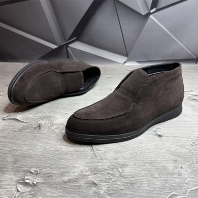 Замшевые лоферы U.Spirit Valere на мехе коричневые размер 40 DR-1627/3/10 brown-з хутро ч/пbls-40 фото