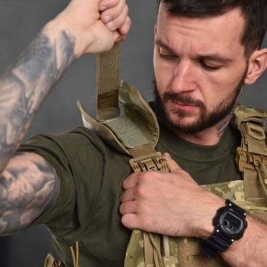 Плитоноска Attack Cordura 1000D з підсумками / Захисний Жилет з функцією швидкого скидання піксель buy87159bls фото