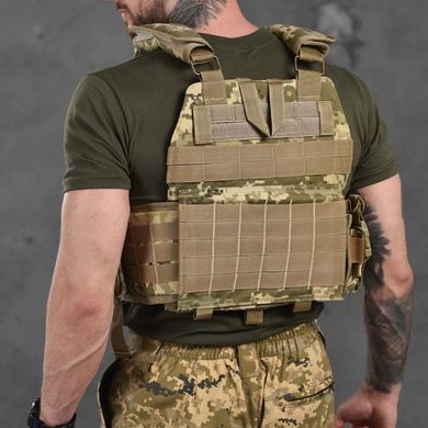 Плитоноска Attack Cordura 1000D з підсумками / Захисний Жилет з функцією швидкого скидання піксель buy87159bls фото