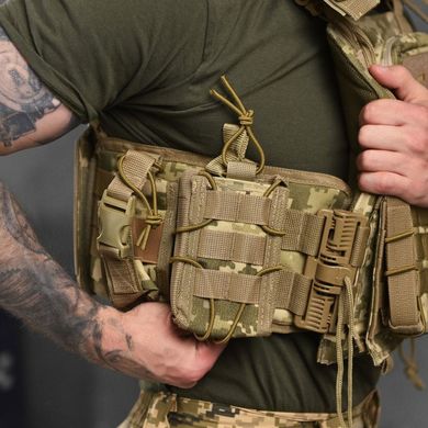 Плитоноска Attack Cordura 1000D з підсумками / Захисний Жилет з функцією швидкого скидання піксель buy87159bls фото