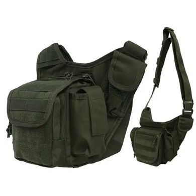 Сумка через плечо 7 л MIL-TEC с креплением Molle олива 9 х 17 х 35 см for00170bls фото