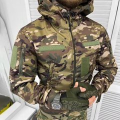 Демісезонна чоловіча Куртка SoftShell з капюшоном та додатковими кишенями мультикам розмір S 14682bls-S фото