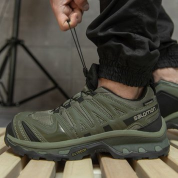 Шкіряні термо кросівки Salomon Gore-Tex олива розмір 41 buy89854bls-41 фото