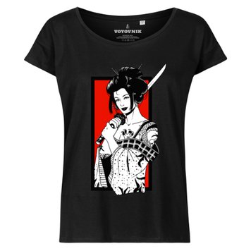 Женская футболка Voyovnik Geisha Sword хлопок черная размер XS str29331bls-XS фото