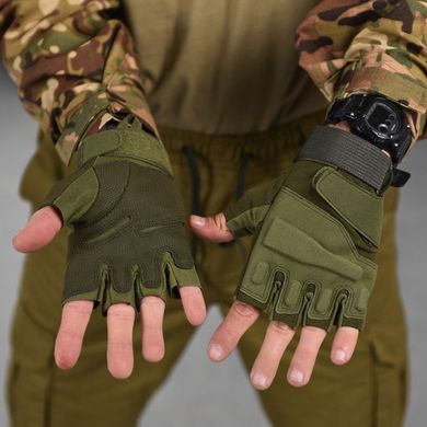 Безпалі рукавиці Lesko E302 Sand із захисними накладками олива розмір M buy86952bls-M фото