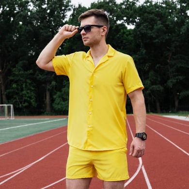 Чоловіча сорочка з короткими рукавами Pobedov Dejavu жовта розмір S pobSRru1293yebls-S фото