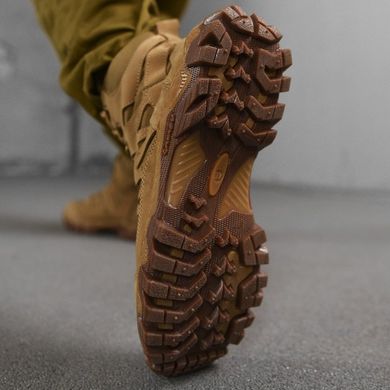 Мужские демисезонные Ботинки на протекторной резиновой подошве / Кожаные Берцы койот размер 40 14037bls-40 фото