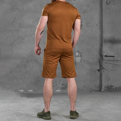 Мужской летний комплект "За победу" Coolmax футболка + шорты койот размер S buy87396bls-S фото