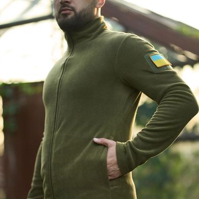 Мужская флисовая Кофта Intruder с шевроном в виде Флага Украины / Плотная флиска хаки размер S 2983685559bls-S фото