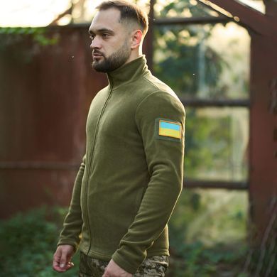 Мужская флисовая Кофта Intruder с шевроном в виде Флага Украины / Плотная флиска хаки размер S 2983685559bls-S фото