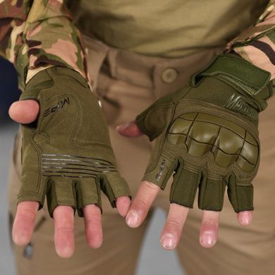 Рукавиці Mechanix M-Pact 3 з відкритими пальцями та захисними накладками олива розмір M buy87002bls-M фото