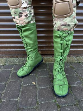 Утепленные мужские Гамаши на шнуровке / Нейлоновые водонепроницаемые Бахилы зеленые размер 43 50329bls-43 фото