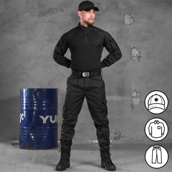 Чоловічий костюм 3в1 Squad Black Rip-Stop / Форма убакс + штани + бейсболка чорна розмір M buy85537bls-M фото