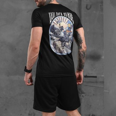 Літній комплект Black футболка Coolmax + шорти трикотаж чорні розмір M buy87583bls-M фото